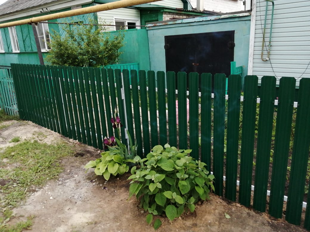 Комбинированный забор 25м штакетник и профлист, ворота, калитка фото8 в Осинцево