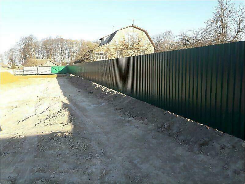 Забор, ворота, калитка из зеленого профлиста 150м фото 4 в Осинцево