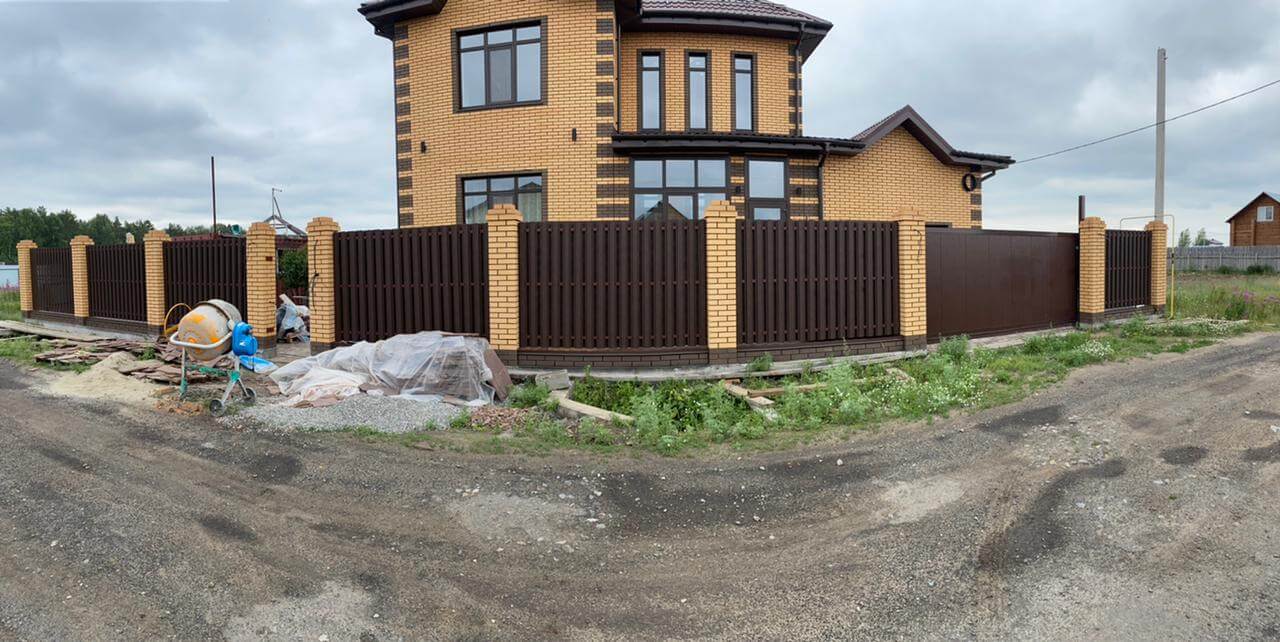 забор из штакетника Шоколад двухсторонний фото1 в Осинцево
