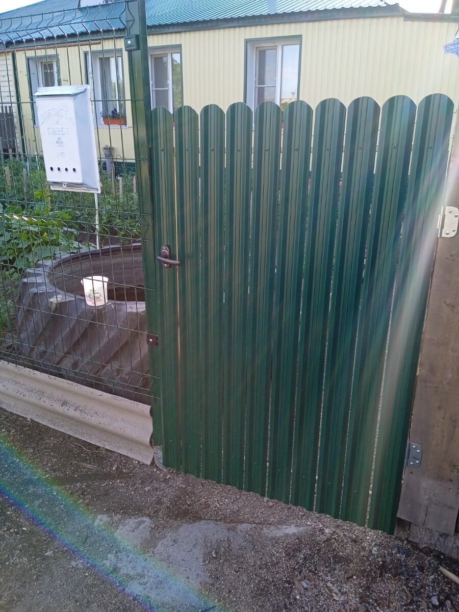 Калитка из штакетника ЭКО-М RAL6005/6005 Зеленый Мох двусторонний в Осинцево