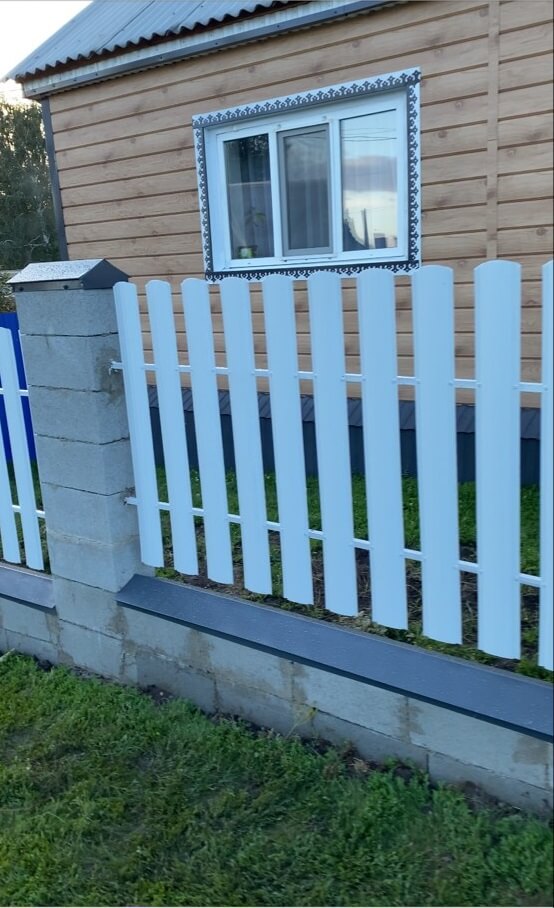 Забор из евроштакетника 16м RAL9003/9003 Белый двусторонний фото 2 в Осинцево