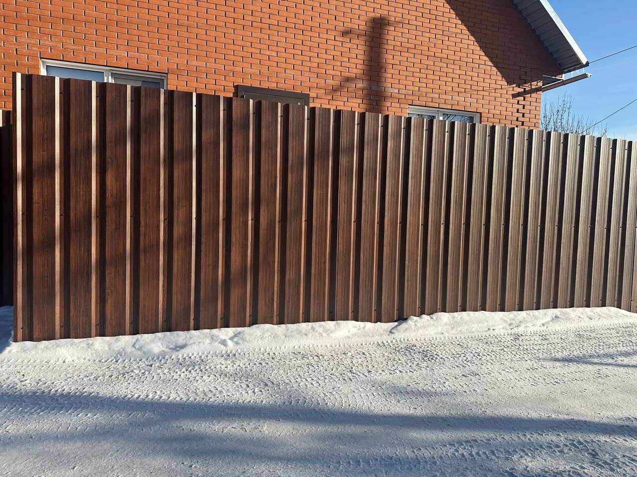 Забор из профнастила НС-21 22м Античное Дерево Принтек фото 4 в Осинцево